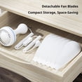 thumbnail image 2 of USB Mini Ceiling Fan with Remote Control, 4-Speed Portable Hanging Fan with Timer, 6 Detachable Blades Small Tent Fan for Camping, RV, Gazebo, Dorm & Bed, White, 2 of 6