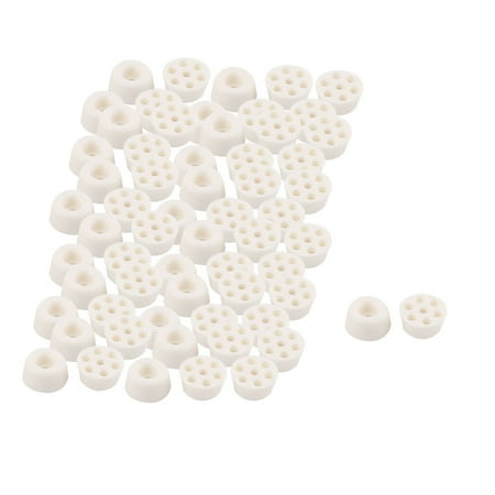 Furniture Plastic End Foot Pads Caps Leg Tips Off White 20mm Dia 60pcs