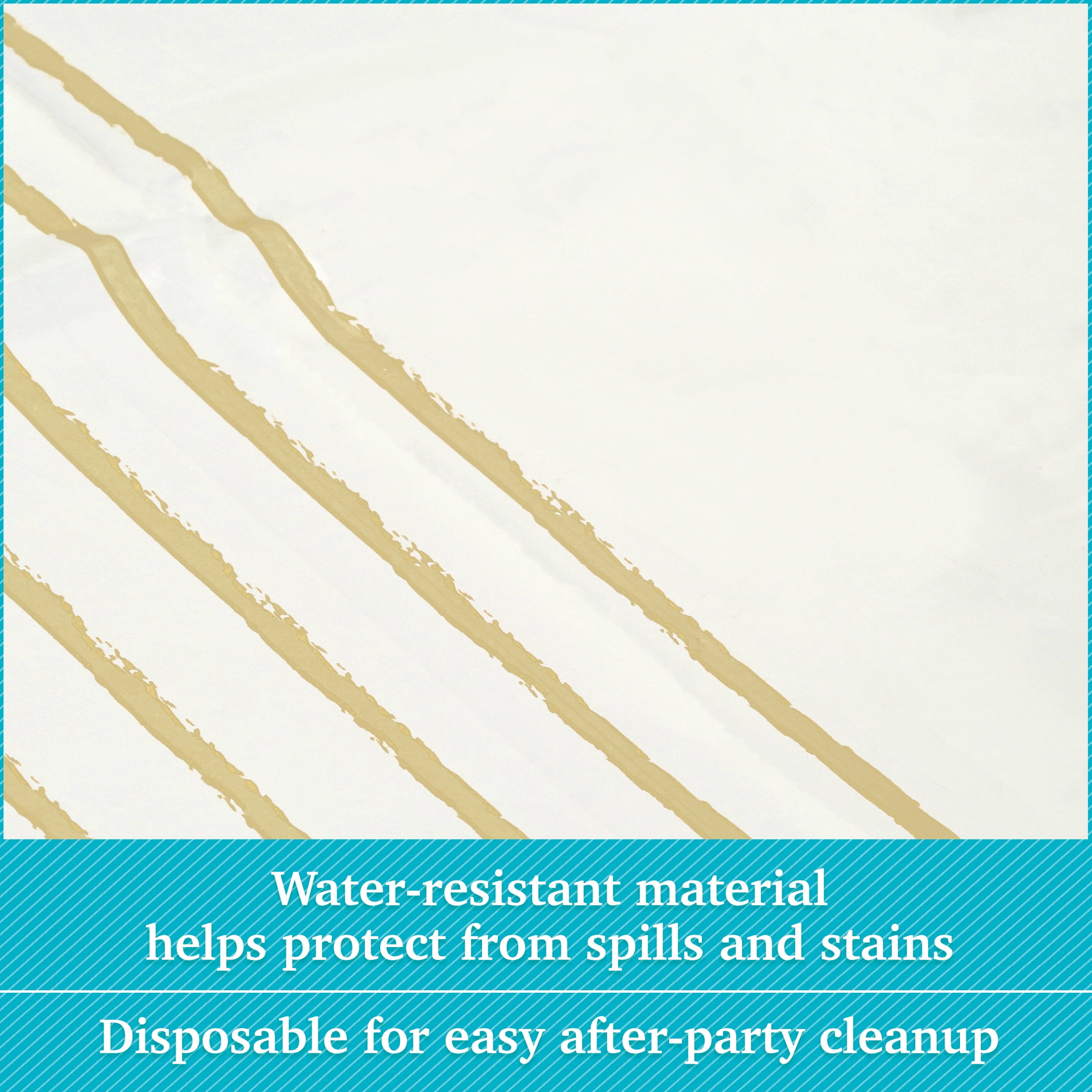 (2 pack) Way To Celebrate Rectangular Table Cover, Gold Striped Metallic, 54 in x 84 in, 1 Count