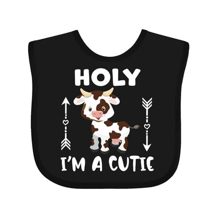 

Inktastic I m a Cutie White and Brown Holstein Cow with Arrows Gift Baby Boy or Baby Girl Bib