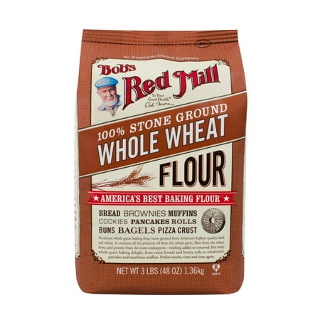 (3 Pack) Bobs Red Mill Whole Wheat Flour, 48 Oz
