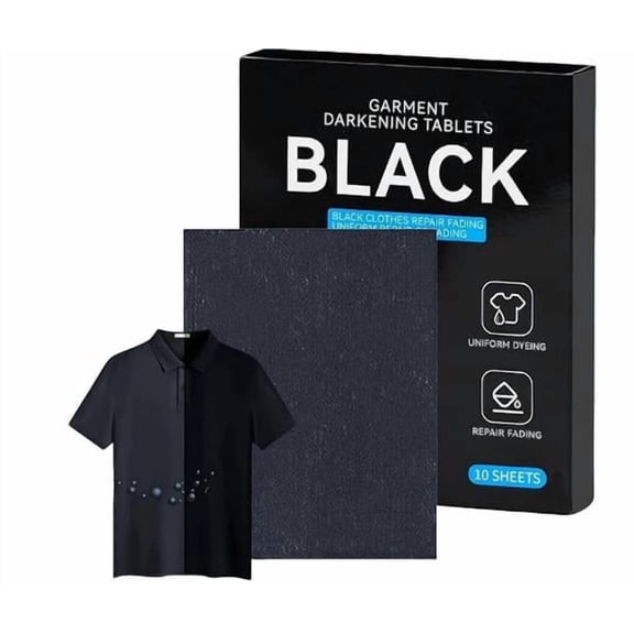 Washing Machine Fabric Dyeing Blackening Film by Dusknt Black Laundry Darkening Fabric Color for Black Clothes No Mess Washing Machine Dye Sheets for Cotton Polyester Jeans T Shirts