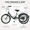 thumbnail image 4 of NAIZEA Adult Tricycles 24 Inch 3 Wheel 7 Speed Bikes Three-Wheeled Bicycles Cruise Trike with Shopping Basket, 4 of 12
