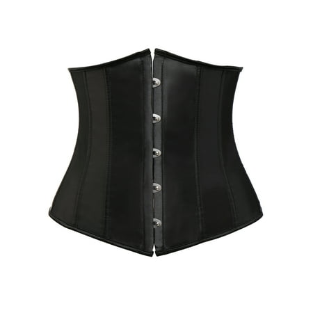 

Women Steampunk Gothic Boned Satin Waist Trainer Corset Underbust Bustier Waist Cincher Body Shaper
