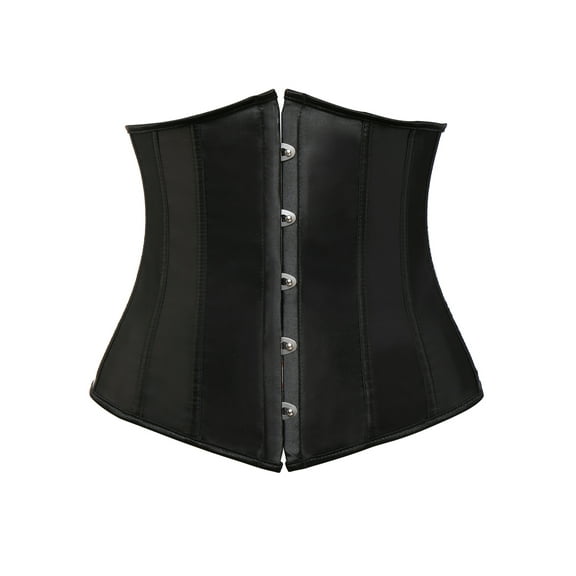 Women Steampunk Gothic Boned Satin Waist Trainer Corset Underbust Bustier Waist Cincher Body Shaper