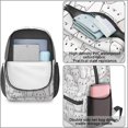 thumbnail image 4 of Gray and White Cat White Pattern 17" Waterproof Oxford School Backpacks for Teens, S-Shape Padded Straps, for School, Travel, Hiking, Camping, 4 of 5
