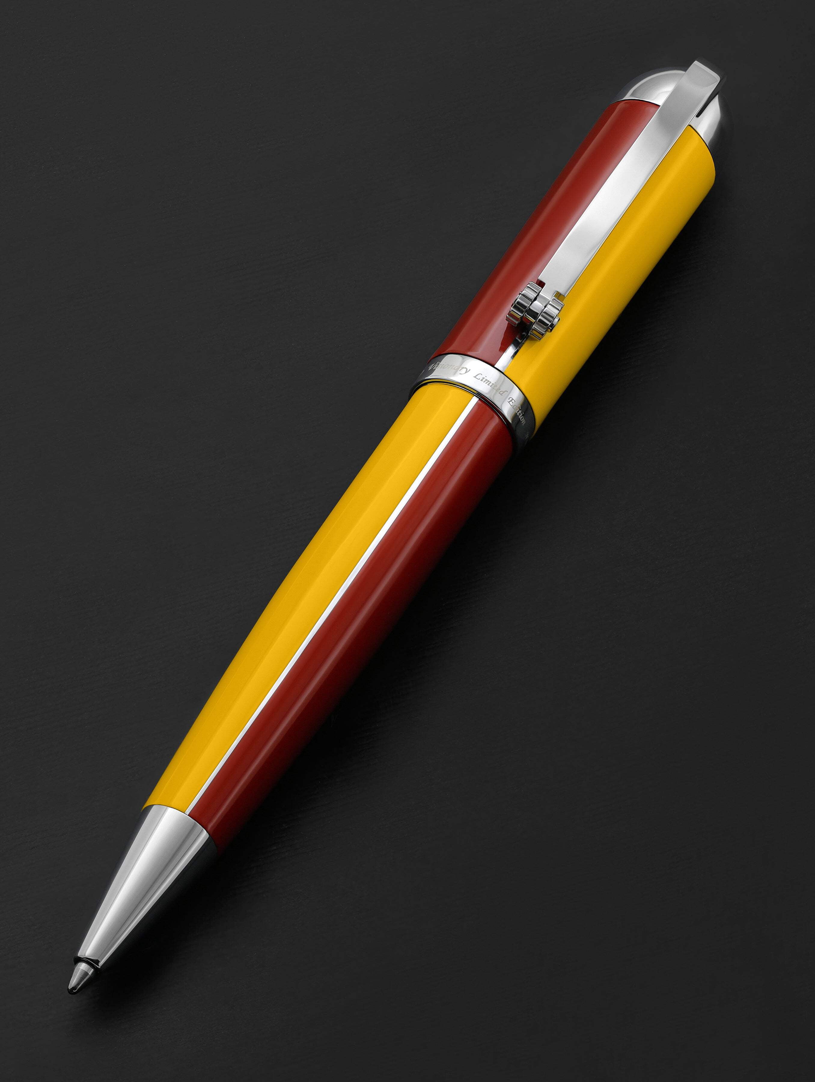 Xezo Xezo Visionary® Brass  Aluminum Enameled Ballpoint Pen - Aspen Gold / Red