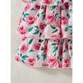 thumbnail image 6 of 3T Baby Girls Dress 4T Girls Sleeveless Dress Flower Print Off-the-shoulder Toddler Girls Summer Layered Dress Pink, 6 of 8