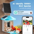 thumbnail image 2 of KFFKFF Intelligent Bird Feeder Camera, 2K HD, Solar-Powered for Bird Identification, Auto Capture & Alerts, Ideal Outdoor Gift with 3 Solar Panels, 2 of 9