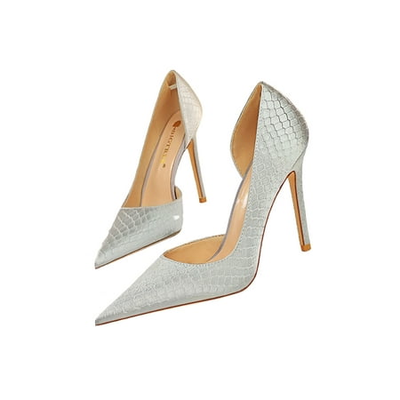 

Difumos Womens Lightweight D Orsay Pumps Non-Slip Pointed Toe Dress Pump Shoes Casual Fashion Sexy Stiletto Heels Silver Gray 6.5