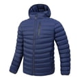 thumbnail image 2 of UVEASISHA Down Coats for Men Hiking Windproof Hooded Puffer Jackets Winter Thick Warm Quilted Coat Full Zip Casual Thermal Outerwear with Pockets Dark Blue M, 2 of 4