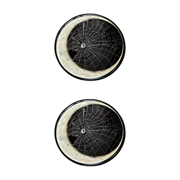 Advancent Posavasos duraderos con diseño de telaraña, elegantes para decoración de bebidas de Halloween, adecuados para acrílico de Halloween Redondo 2Conjunto