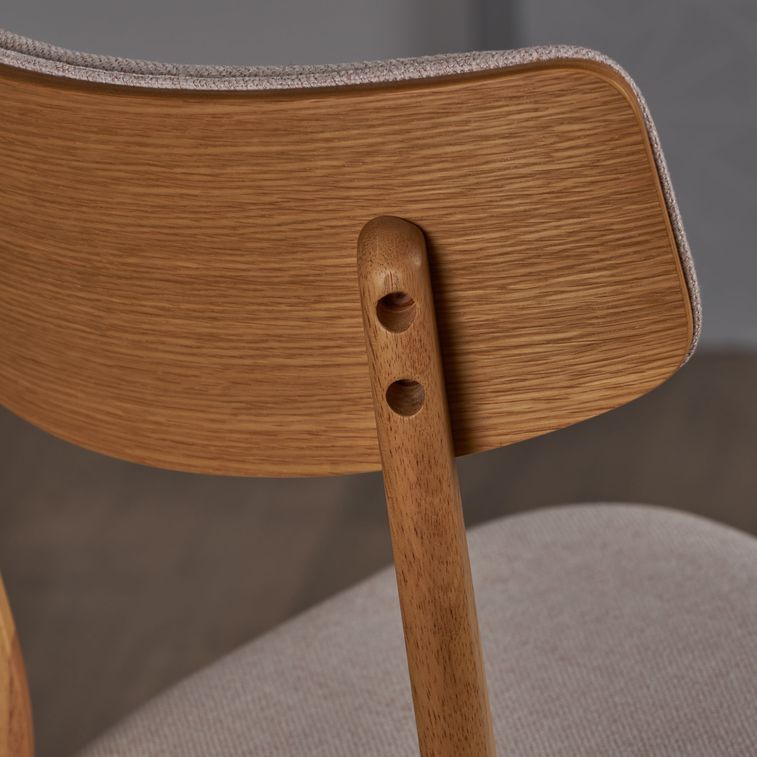 Noble House Abigail Indoor Mid Century Modern Fabric Dining Chairs, Light Beige