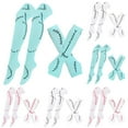 thumbnail image 3 of Xfvqtps Womens Thigh High Socks Fingerless Gloves Set Decoration Comfort Cotton over the Knee Boot Socks with Long Arm Warmers Mitten and Long Socks Suit Sky Blue, 3 of 5