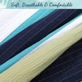 thumbnail image 2 of Aquamarine Stripe Patchwork Navy Blue Green Star Dot Cotton Twin Reversible Quilt Bedding Set, 2 of 6