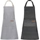 thumbnail image 1 of 2 Pieces Kitchen Cooking Aprons, Cotton Polyester Blend Adjustable Bib Aprons with 2 Pockets for Women Men Chef Chef (Navy/Black Stripes, 2), 1 of 4
