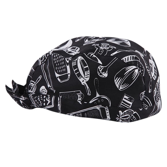 Gorro Tapa Turbante Chefs Sombrero Gorro de Cocina de Cocina Sombrero de Trabajo Para Panadero Escues de Catering Macarena Gorra de chef con lazo en la espalda