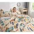 thumbnail image 3 of Quilt Set Queen Bedspread Coverlet Kids Queen Quilts Cartoon Bear Quilt Bedding Kids Quilt Bedspread Forest Animal Bear Print Kids Quilt Collection Home Lightweight Bedding Reversible Boys Coverlet, 3 of 4