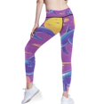 thumbnail image 3 of Ckdifva Retro Dolphins Trees Yoga Pants with Pockets for Women Workout Athletic Yoga Leggings, 3 of 7