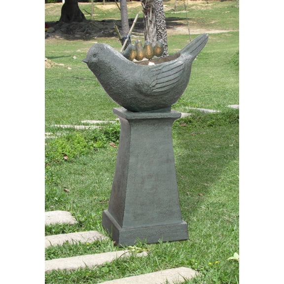 Hi-Line Gift Outdoor Lighted Bird Bath Fountain