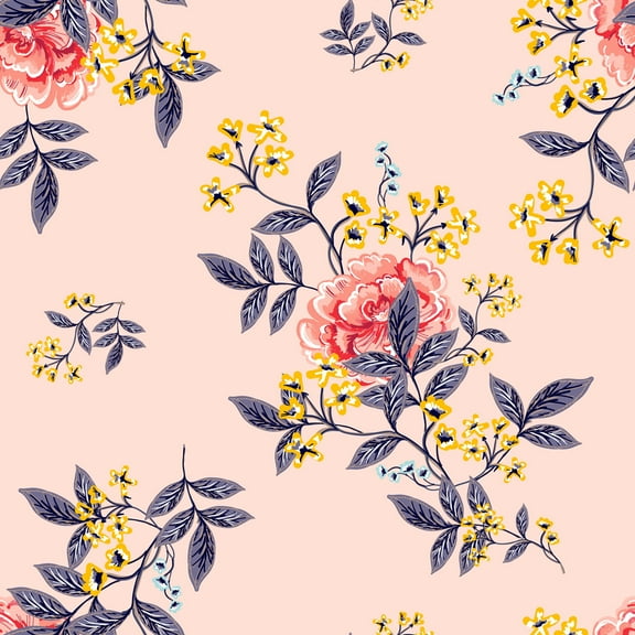 MuralsPrint Gondale Vintage Floral Abstract Peel and Stick Floral Wallpaper, Removable Wallpaper 10'L x 24''W