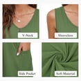 thumbnail image 5 of OutfitShow Women Summer Dresses V Neck Sleeveless Casual Flowy Sundresses Button Floral Midi Dress with Pockets, 5 of 7