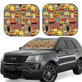 thumbnail image 6 of Kdxio Cars Print 2-Piece Sun Shade Front Windshield - Foldable Car Front Window Sunshades For Most Sedans Suv Truck, 6 of 6