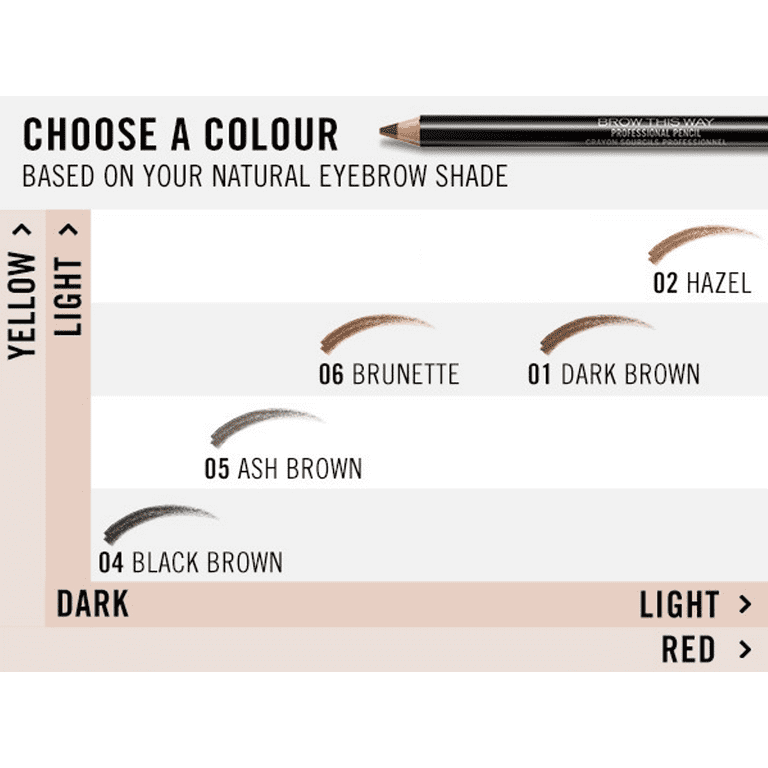 Rimmel London Pencil with Brush, 004 Black Brown, Brow This Way - 0.05 oz