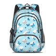thumbnail image 2 of Lightblue Butterfly Sparkle Pattern Cute School Backpack Bag with Padded Back and Adjustable Shoulder Straps 16.9 X 12.6 X 5.9 Inches, 2 of 5