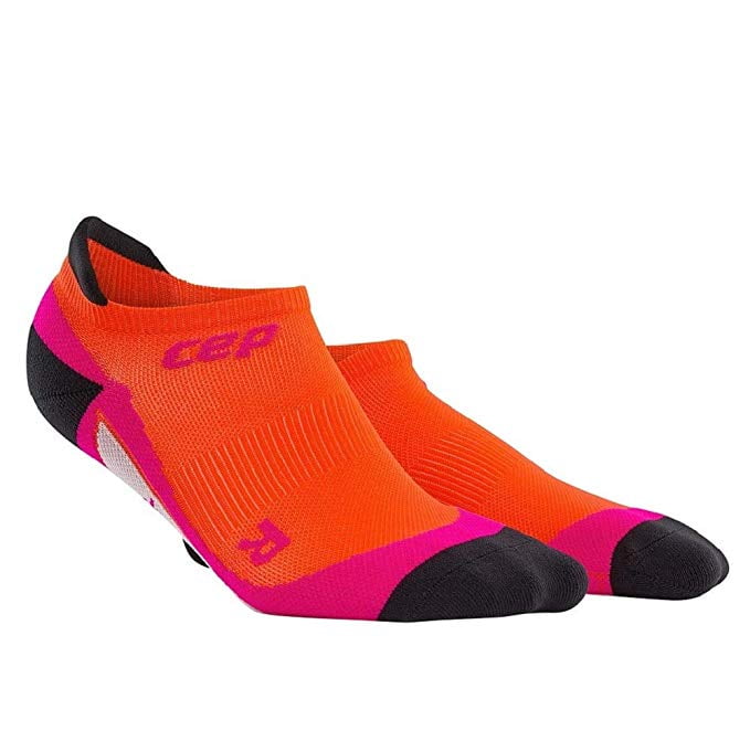 CEP Womens No Show Running Socks No Show Compression (Sunset/Pink) III