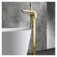 Bathroom Bathtub Faucet + Handheld Shower Free Standing Brushed Gold