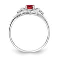 thumbnail image 2 of Auriga Fine Jewelry 14K White Gold Ruby and Diamond Heart Ring Size 7 for Women, 2 of 6