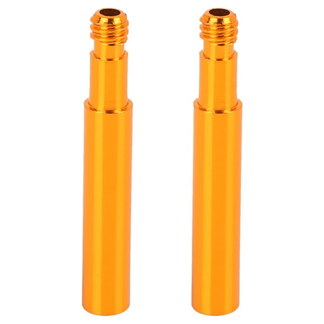 40mm Aluminio Aleación Bicicleta Presta Válvula Extensor Tono Dorado 2Pcs