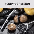 thumbnail image 4 of Multi-functional Peeler, Suitable For Heavy Kitchen Use, Features Ergonomic Non-slip Handle And Rust-proof Construction, Dishwasher Safe, 2PCS, 4 of 5