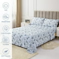 thumbnail image 3 of Floral Queen Sheets Soft Breathable Microfiber Vintage Printed Bed Sheet Set Deep Pocket Fitted Sheet Included Flower Pattern, 3 of 8