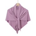 thumbnail image 2 of LEKODE Women Triangle Knit Shawl Wrap with Pull Through Loop, Versatile Poncho Cover Up for Wedding Daily Evening Wear Light Violet One Size, 2 of 5