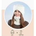 thumbnail image 5 of Weiqiqre Winter Hat Fleece Lined Neck Warmer Scarf and Gloves Set for Women Knit Beanie Winter Gloves and Scarves Cold Weather Beige, 5 of 10