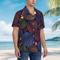 thumbnail image 5 of Bixox Men's Hawaiian Shirts Men's Colorful Shells Print Short-Sleeve Shirt-Large, 5 of 8