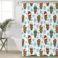 thumbnail image 4 of Christmas Shower Curtain Merry Christams Cute Gingerbread Man Snowflake Christmas Shower Curtains for Bathroom Decor For Christmas Decoration Bath Curtains Sets with Hooks Small Stall 36" x 72", 4 of 6