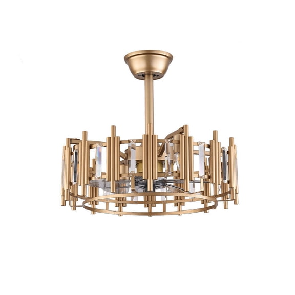 For Bedroom 3 Speed Caged Ceiling Fan with Light 20 Inch Modern Luxury Bladeless