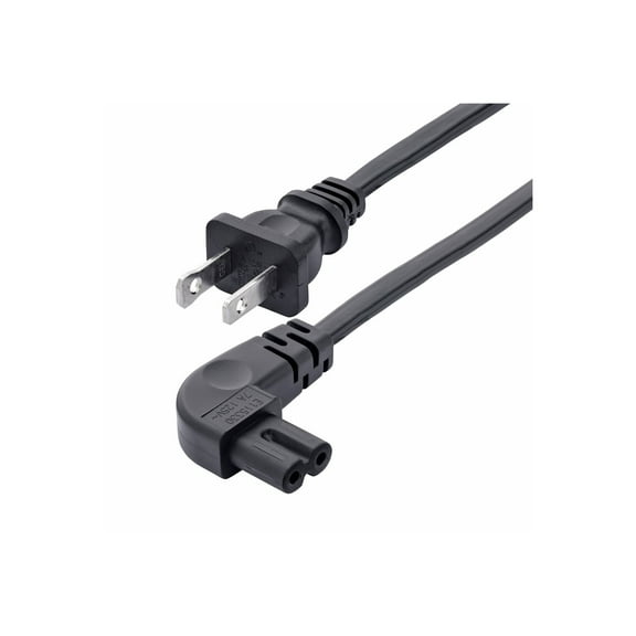StarTech 10ft 3m Laptop Power Cord NEMA 1-15P to Right Angle C7 7A 125V 18AWG Replacement Laptop Charger Cable UL Listed