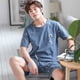 thumbnail image 4 of Pijamas nuevos, conjunto de ropa de descanso para hombre, conjunto de ropa de descanso informal sencilla y holgada de manga corta para jóvenes de verano, pijamas para niños de talla grande, 4 of 5