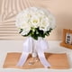 thumbnail image 5 of Ramo de Novia Blanco con Diamantes, Cinta de Rosas, Cinta de Boda, 5 of 7