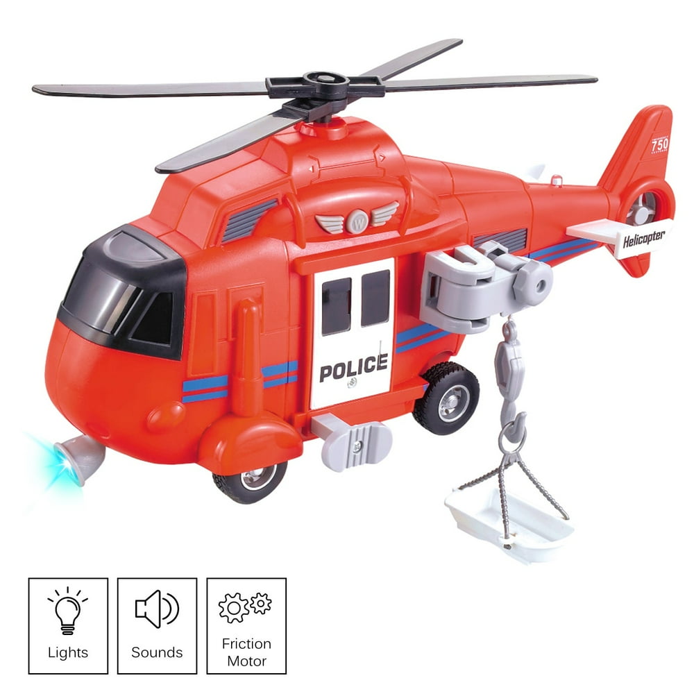 Vokodo Fire Rescue Helicopter 11 With Lights Sounds Push And Go