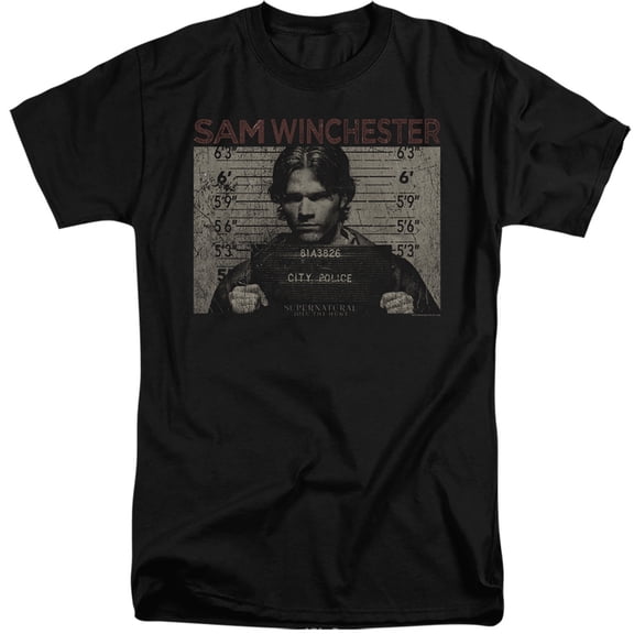 Supernatural - Sam Mug Shot - Tall Fit Short Sleeve Shirt - XX-Large