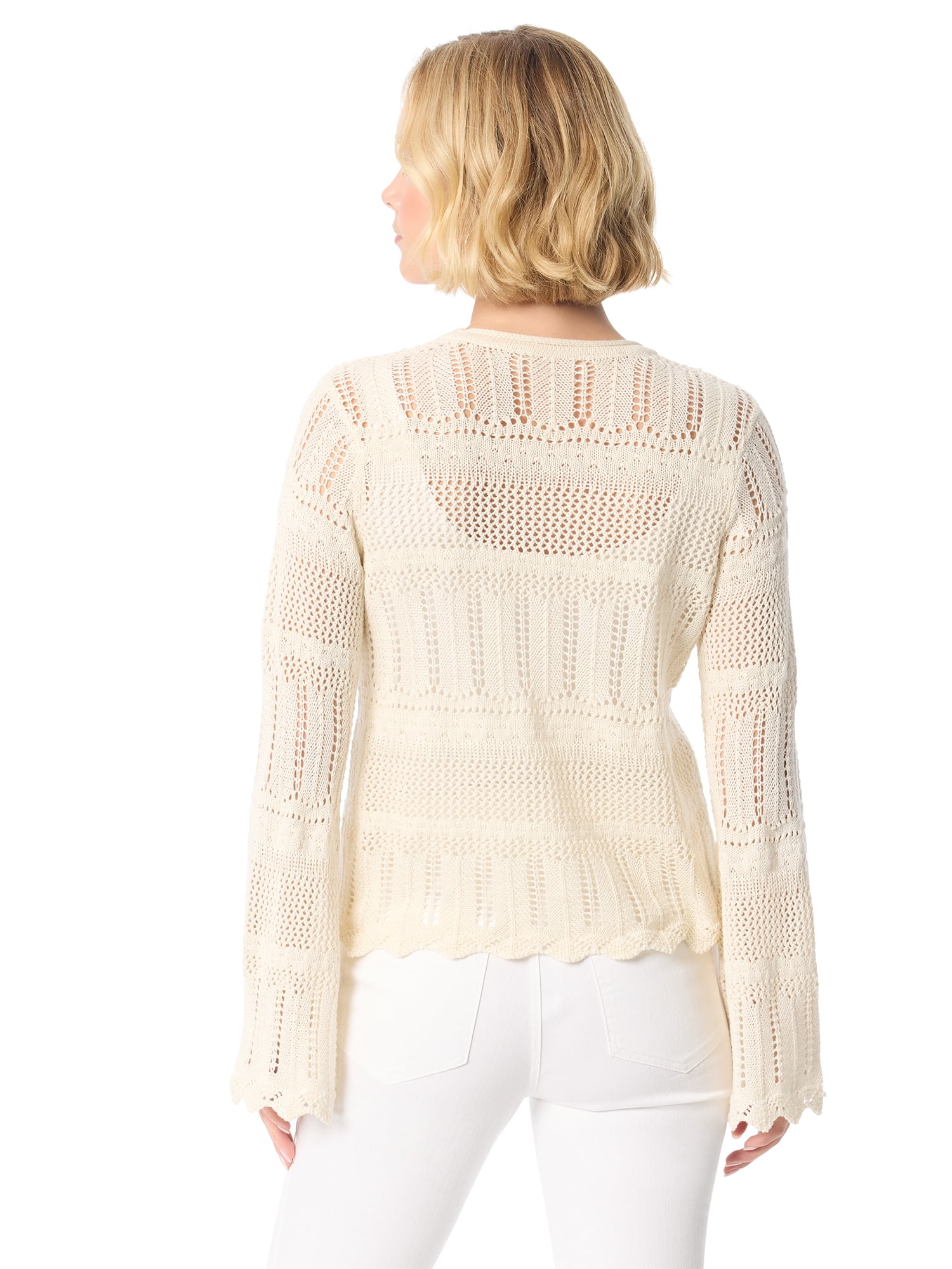 Jessica Simpson Women's and Women's Plus Pointelle Pullover, Sizes XS-5X