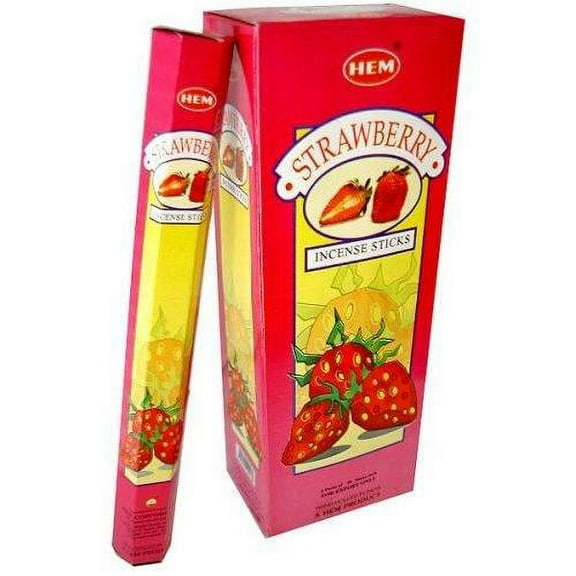 HEM Strawberry Incense Sticks - Pack of 6 (20 sticks each) - For Meditation and Aromatherapy