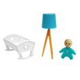 thumbnail image 1 of White Plastic Mini Furniture Set for Kids Including Baby Bed and Floor Lamp 1 Set, 1 of 8