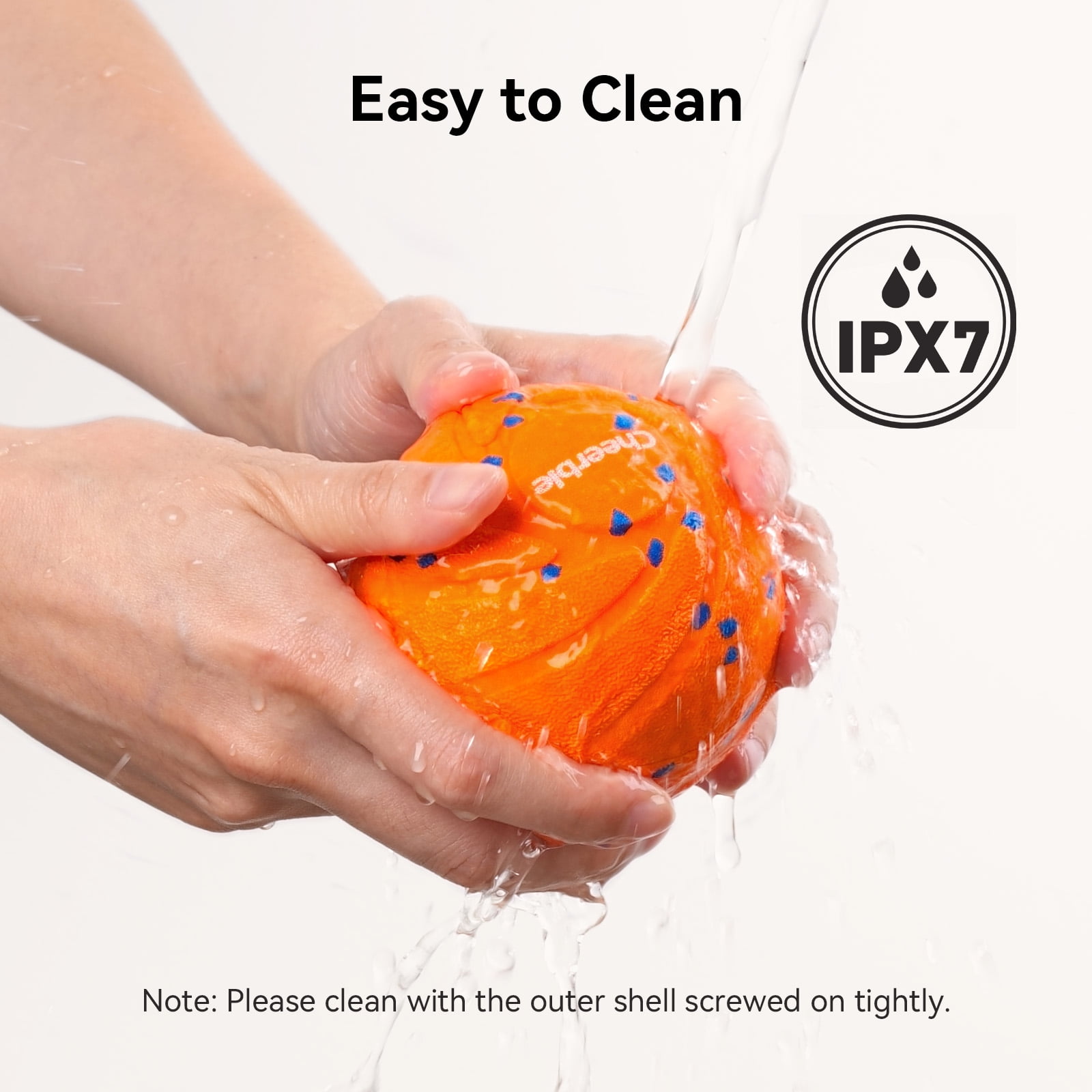 Cheerble Wicked Ball Air Smart Interactive Dog Toy, Automatic moving, IPX7 Waterproof, Active Rolling Ball for Medium to Large Breeds (Bright Orange)