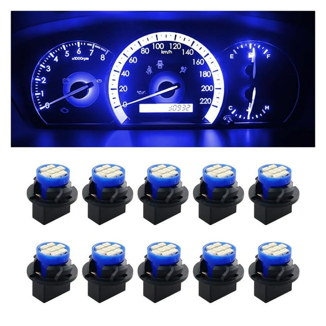 LEEYNEER 10PCS T10 194 168 Car Dash Instrument LED Light Bulbs with Twist Lock Socket Bright Panel Gauge Cluster Dashboard Light Bulbs Car Interior Replacement Bulbs for Map Dome Lights